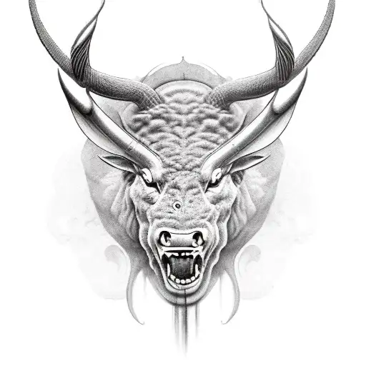 MINOTAUR WITH LABRYINTH tattoo design idea