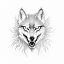 weeping willow moon wolves tattoo design idea