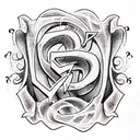 number "57" in gangsta style tattoo design idea