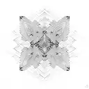 Create a dotwork tattoo featuring a tribal-inspired geometric pattern that resembles the texture of a woven basket. tattoo design idea