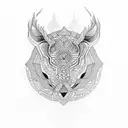 Create a dotwork tattoo featuring a tribal-inspired geometric pattern that resembles the texture of a woven basket. tattoo design idea