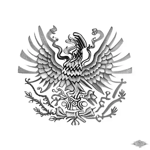 mexico and usa flag, warrior, god tattoo design idea