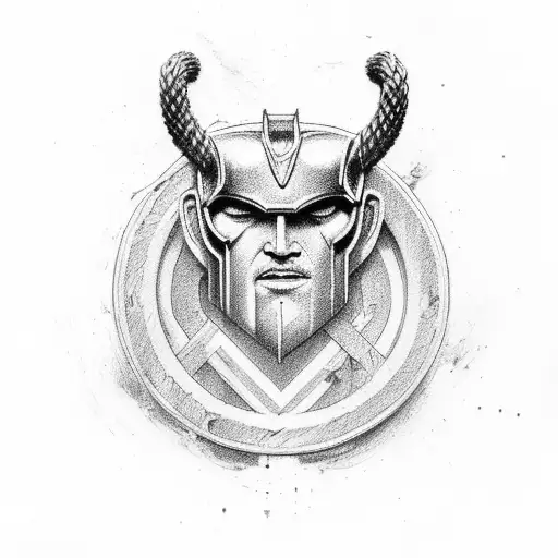 thor woth mjolnir tattoo design idea