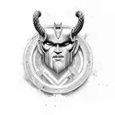 thor woth mjolnir tattoo design idea