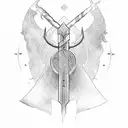 thor with mjolnir tattoo design idea