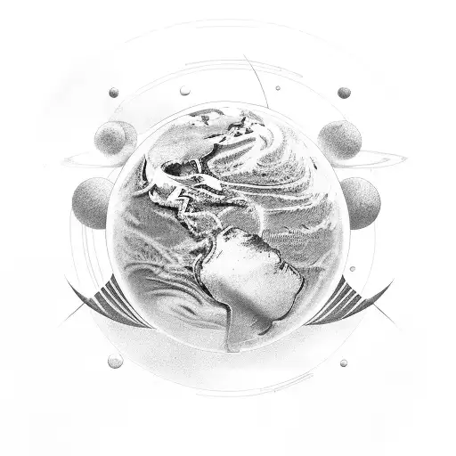 planet tattoo design idea