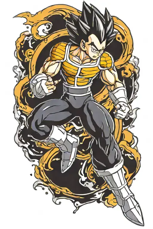 vegeta dragon ball z tattoo design idea