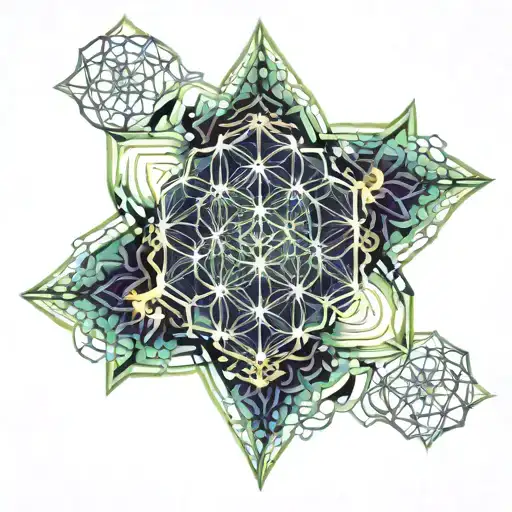 psychedelic flower of life   tattoo design idea