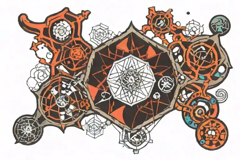 meo-5-dmt molecule tattoo design idea