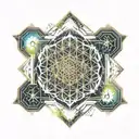 psychedelic flower of life   tattoo design idea