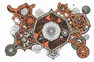 meo-5-dmt molecule tattoo design idea