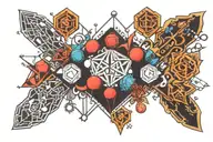 meo-5-dmt molecule tattoo design idea