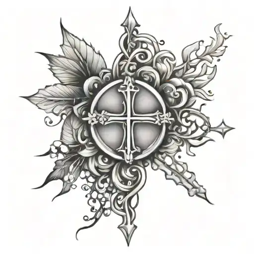 cross veins family tattoo design idea