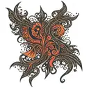 gothic red tribal flames pattern   tattoo design idea