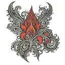 gothic red tribal flames pattern   tattoo design idea