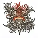 gothic red tribal flames pattern   tattoo design idea