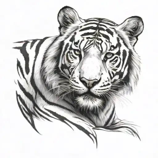 white tiger   tattoo design idea