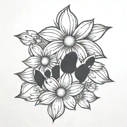 Dog Paw Daisy tattoo design idea