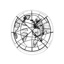 A world map with airplane icons marking all the places the client has traveled tattoo design idea