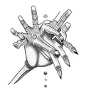 creation of adam with a skeleton hand tattoo design idea