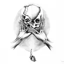 creation of adam with a skeleton hand tattoo design idea