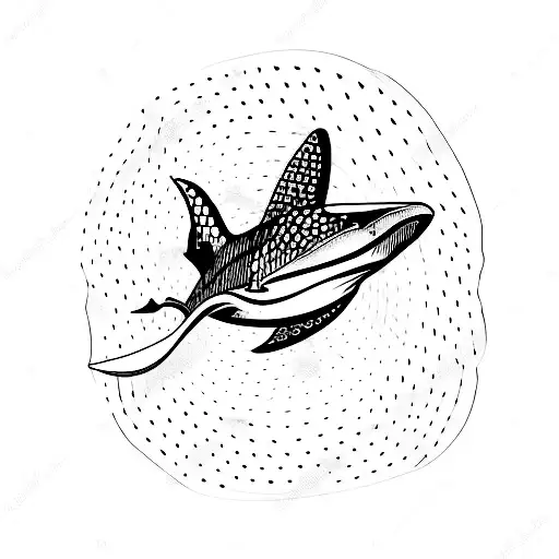 abstract smoke arm sleeve with manta ray and whale shark tattoo design idea