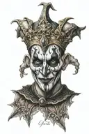 Jester Venice mask evil tattoo design idea