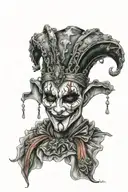 Jester Venice mask evil tattoo design idea