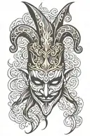 Jester Venice mask evil tattoo design idea