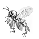 skeleton molting from honey bee shedding honey slime terrifying  tattoo design idea