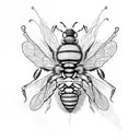 skeleton ripping itself out of a honey bee shedding honey slime terrifying  tattoo design idea