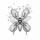 skeleton ripping itself out of a honey bee shedding honey slime terrifying  tattoo design idea