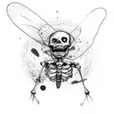 skeleton ripping itself out of a honey bee shedding honey slime terrifying  tattoo design idea
