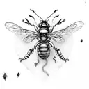 skeleton ripping itself out of a honey bee shedding honey slime terrifying  tattoo design idea