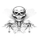 skeleton ripping itself from honey bee shedding honey slime terrifying  tattoo design idea