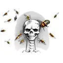 skeleton ripping itself from honey bee shedding honey slime terrifying  tattoo design idea