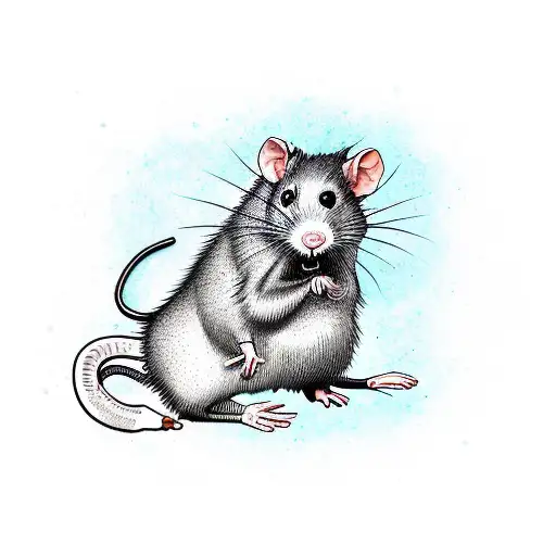 badass rat tattoo design idea