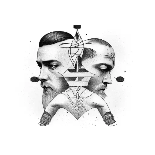 three fates with the string of life male upper arm sleeve tattoo design idea