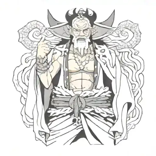 kaido and white beard one piece tattoo design idea