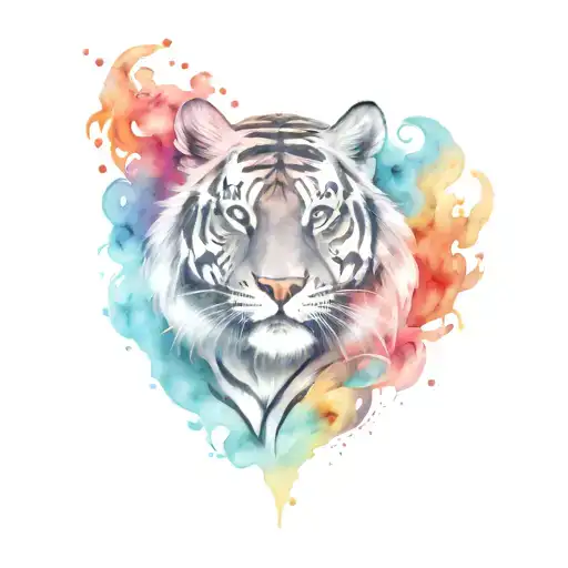 fire and water tiger tattoo design idea