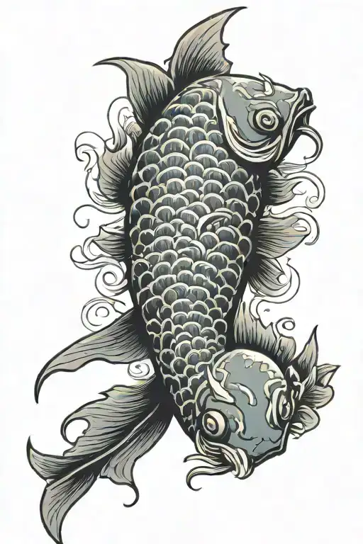 yakuza magikarp back tattoo tattoo design idea