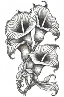 calla lily flowers intertwined tattoo design idea