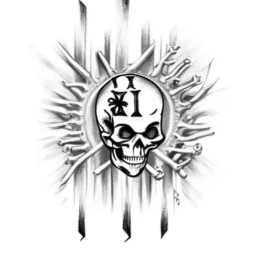 skeleton fingers for a hand tattoo but in the middle the letters "xo" with bones wrapping it connecting to the fingers tattoo design idea