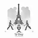 Eiffel tower with text : "Dao bi sve pariške kapije za onu staru ispred tvoje avlije" tattoo design idea