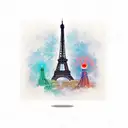 Eiffel tower with text : "Dao bi sve pariške kapije za onu staru ispred tvoje avlije" tattoo design idea