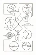 7 days of creation represented in images in order, based on bible verse  tattoo design idea