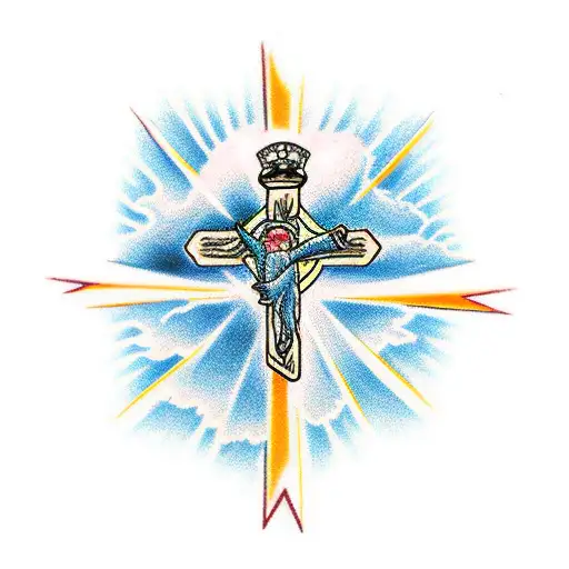 Everything happens for a reason and Jesus's cross tattoo design idea