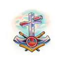 Everything happens for a reason and Jesus's cross tattoo design idea