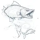in memory of grandpa fishing tattoo design idea