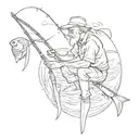in memory of grandpa fishing tattoo design idea